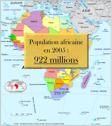 population africaine en 2005